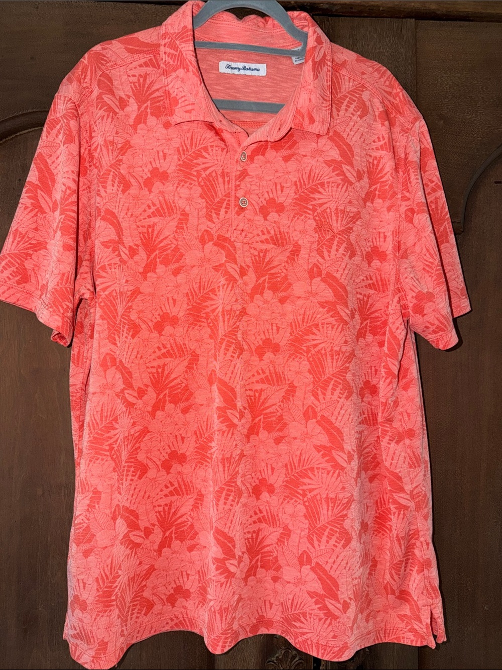 Tommy Bahama Coral Hibiscus Print Polo XXL